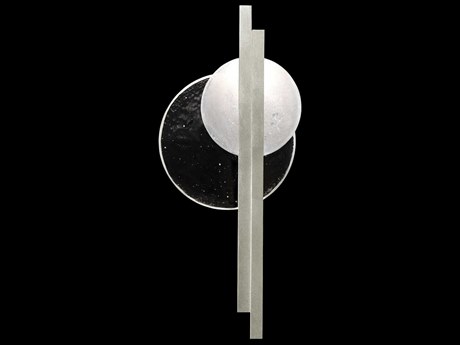 Fine Art Handcrafted Lighting Selene 2-Light Silver Leaf Glass LED Wall Sconce