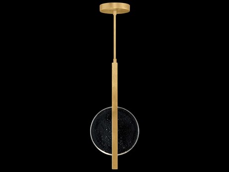 Fine Art Handcrafted Lighting Selene 2-Light Gold Leaf Glass LED Round Mini Pendant
