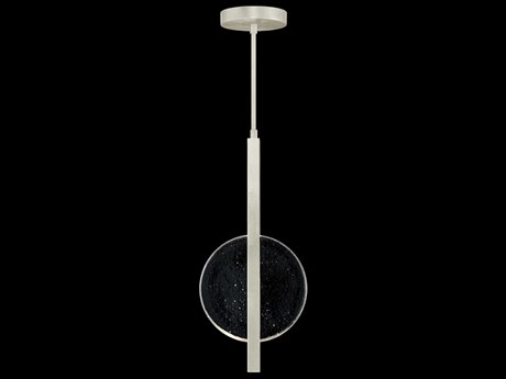 Fine Art Handcrafted Lighting Selene 2-Light Silver Leaf Glass LED Round Mini Pendant