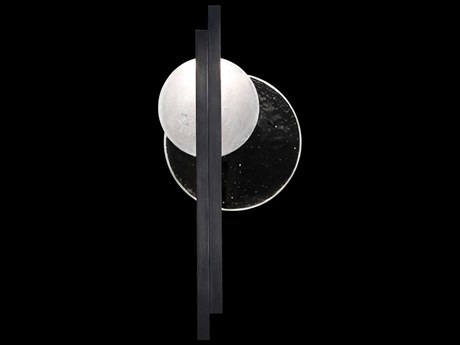Fine Art Handcrafted Lighting Selene 2-Light Black Iron Glass LED Wall Sconce