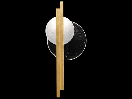 Fine Art Handcrafted Lighting Selene 2-Light Gold Leaf Glass LED Wall Sconce