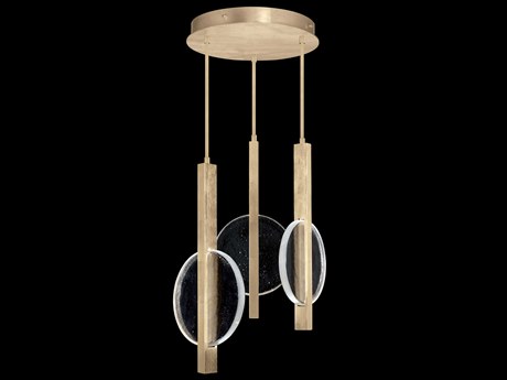 Fine Art Handcrafted Lighting Selene 6-Light Soft Gold Glass LED Round Pendant