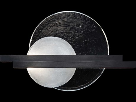 Fine Art Handcrafted Lighting Selene 2-Light Black Iron Glass LED Wall Sconce