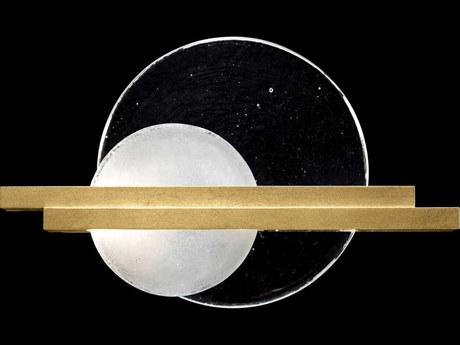 Fine Art Handcrafted Lighting Selene 2-Light Gold Leaf Glass LED Wall Sconce