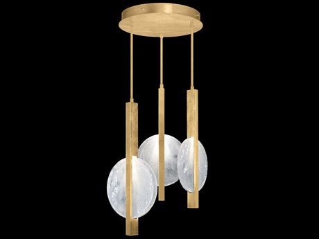 Fine Art Handcrafted Lighting Selene 6-Light Gold Leaf Glass LED Round Pendant