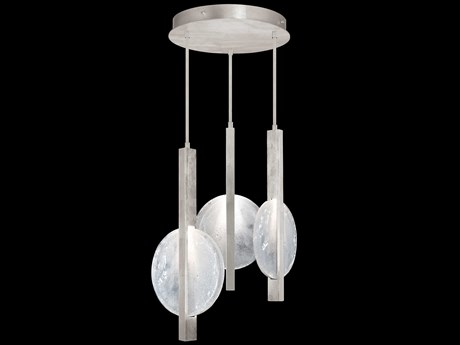 Fine Art Handcrafted Lighting Selene 6-Light Silver Leaf Glass LED Round Pendant
