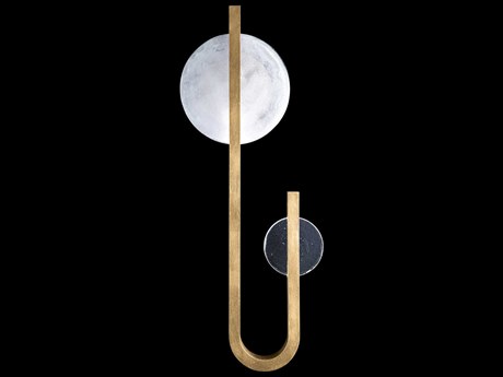 Fine Art Handcrafted Lighting Selene 2-Light Gold Leaf Glass LED Wall Sconce