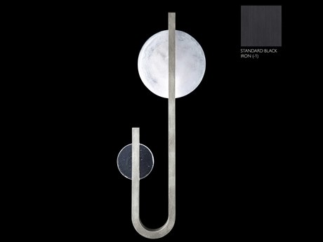 Fine Art Handcrafted Lighting Selene 2-Light Black Glass LED Wall Sconce