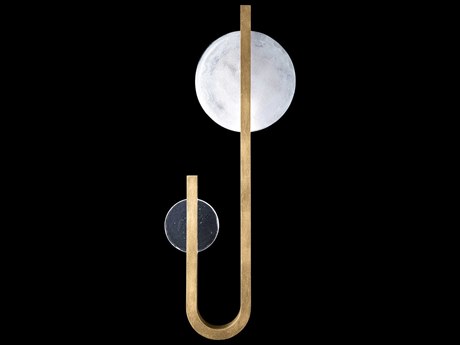 Fine Art Handcrafted Lighting Selene 2-Light Gold Leaf Silver Glass LED Wall Sconce
