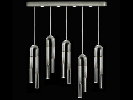 Fine Art Handcrafted Lighting Antonia 14-Light Silver Linear Island Pendant
