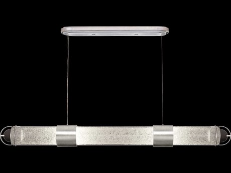 Fine Art Handcrafted Lighting Bond 4-Light Silver Linear Island Pendant
