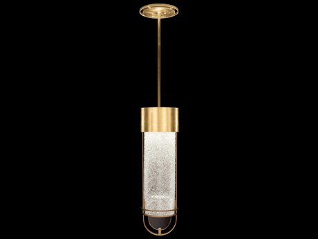 Fine Art Handcrafted Lighting Bond 1-Light Gold Cylinder Mini Pendant