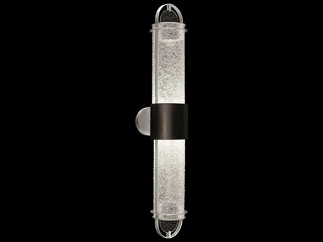 Fine Art Handcrafted Lighting Bond 2-Light Black Silver Wall Sconce