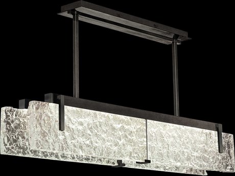 Fine Art Handcrafted Lighting Terra 4-Light Black Linear Island Pendant