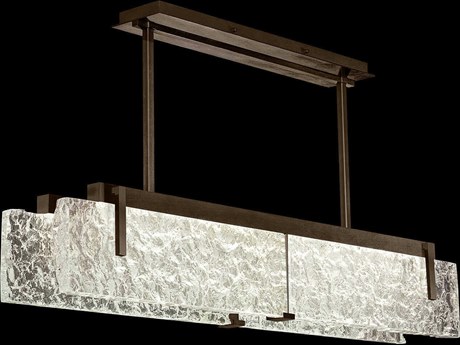 Fine Art Handcrafted Lighting Terra 4-Light Bronze Linear Island Pendant