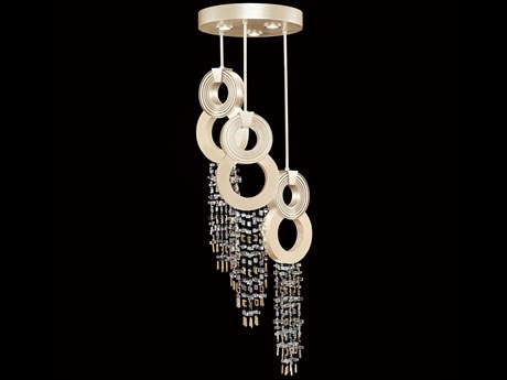 Fine Art Handcrafted Lighting Capri 6-Light Soft Gold Leaf Round Pendant