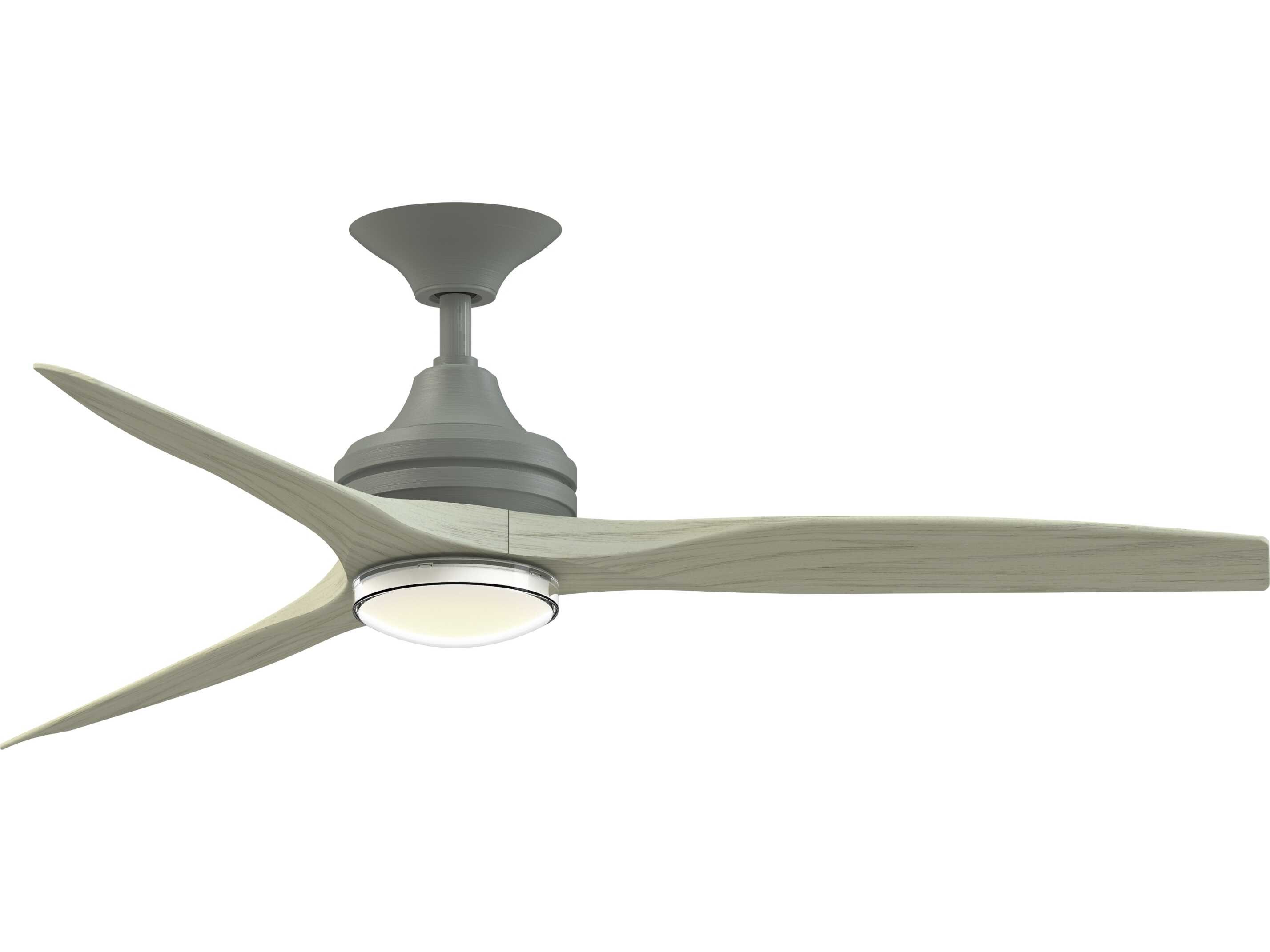 Fanimation FPD6721BAGP-54LO-DWLK Spitfire 54 inch Antique Graphite with Light Oak Blades Indoor/Outdoor Smart Ceiling Fan in 21, Kit
