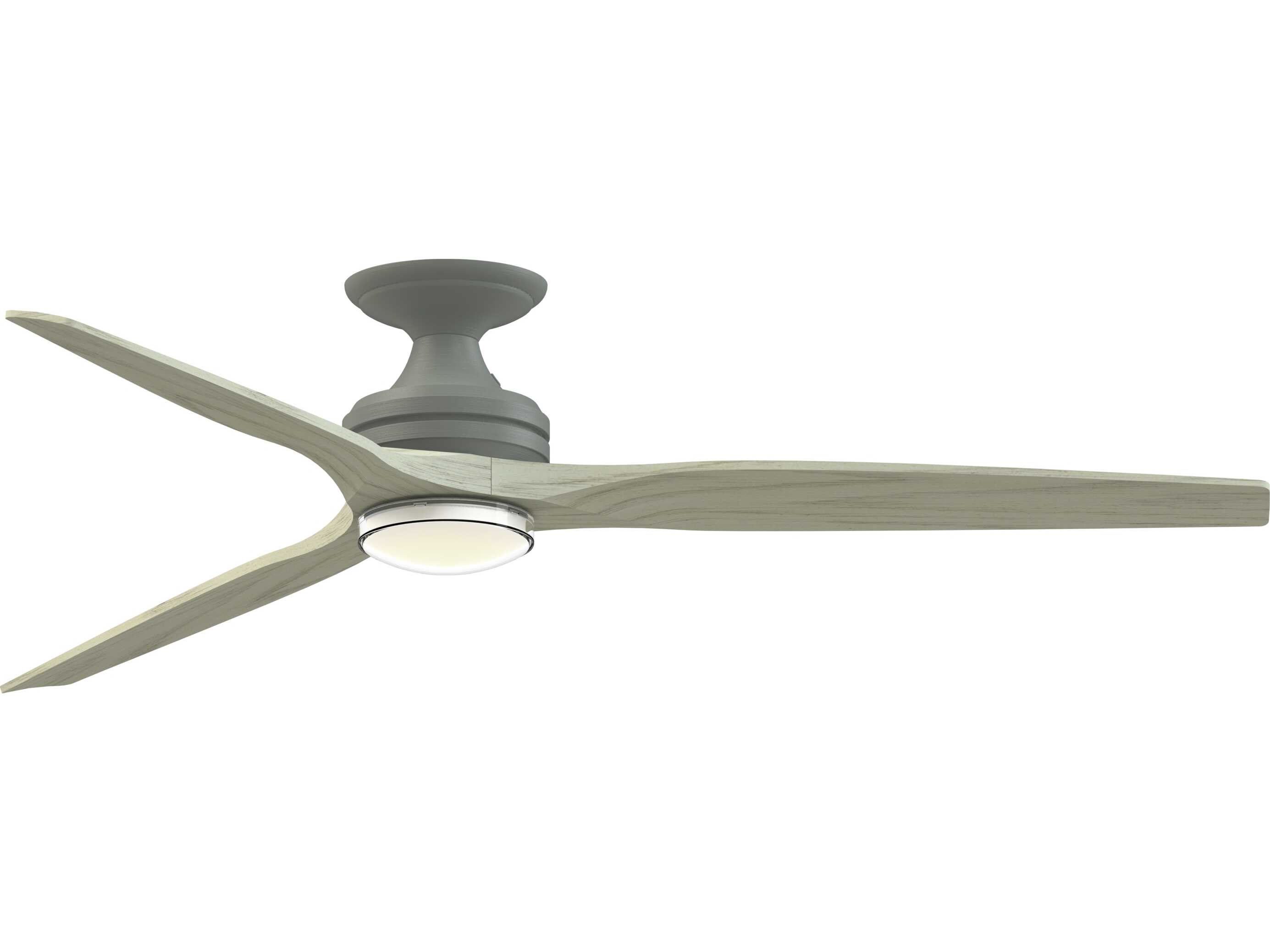 Fanimation FPD6721BAGP-64LO-DWLK-F Spitfire 64 inch Antique Graphite with Light Oak Blades Indoor/Outdoor Smart Ceiling Fan in 14, Kit