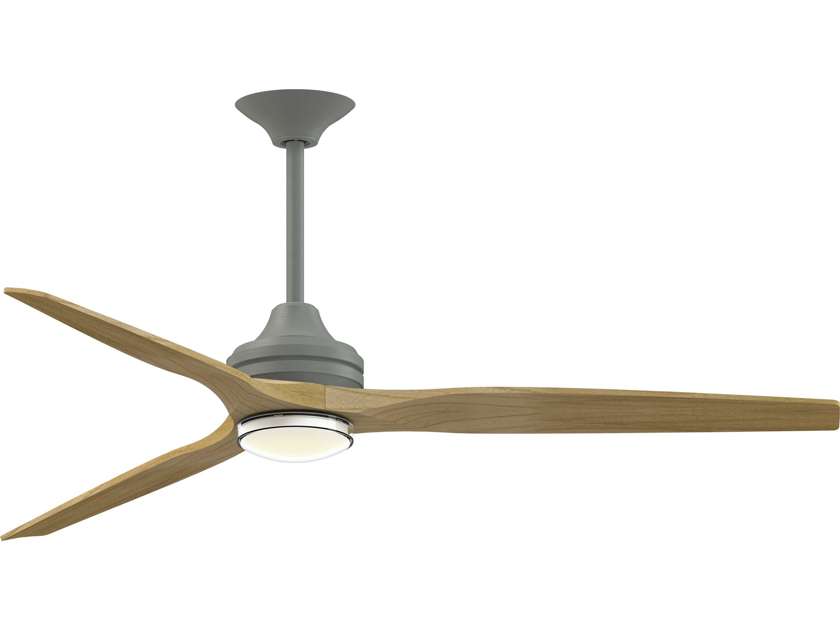 Fanimation FPD6721BAGP-64N-DWLK Spitfire 64 inch Antique Graphite with Natural Blades Indoor/Outdoor Smart Ceiling Fan in 14, Kit