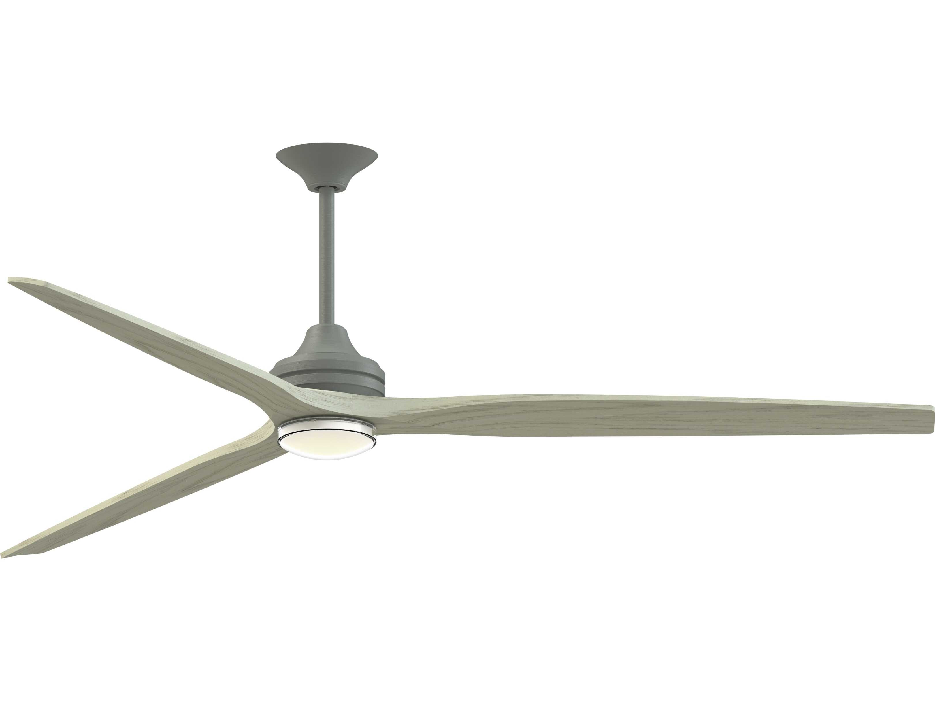 Fanimation FPD6721BAGP-84LO-DWLK Spitfire 84 inch Antique Graphite with Light Oak Blades Indoor/Outdoor Smart Ceiling Fan in 14, Kit