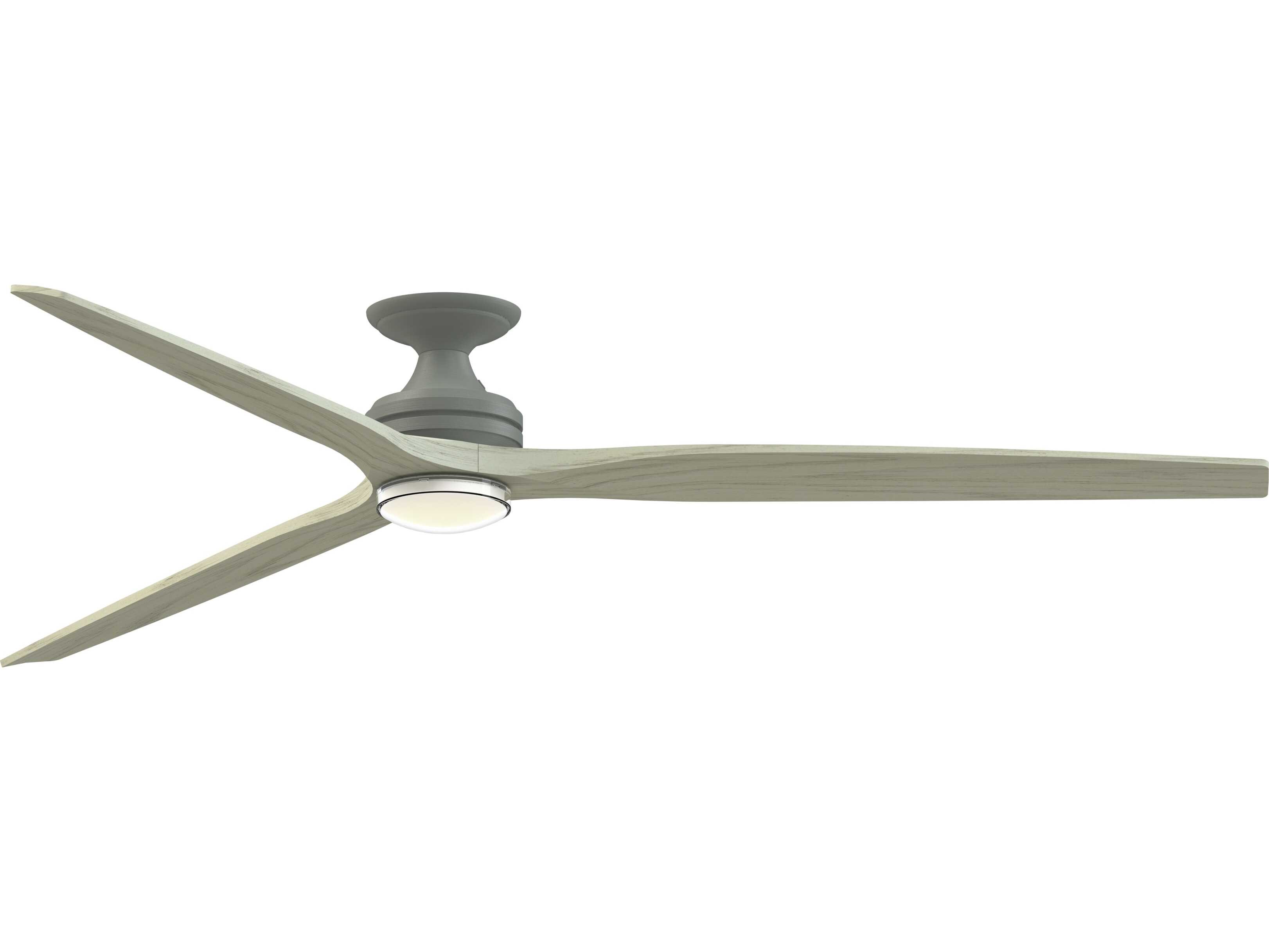 Fanimation FPD6721BAGP-84LO-DWLK-F Spitfire 84 inch Antique Graphite with Light Oak Blades Indoor/Outdoor Smart Ceiling Fan in 14, Kit