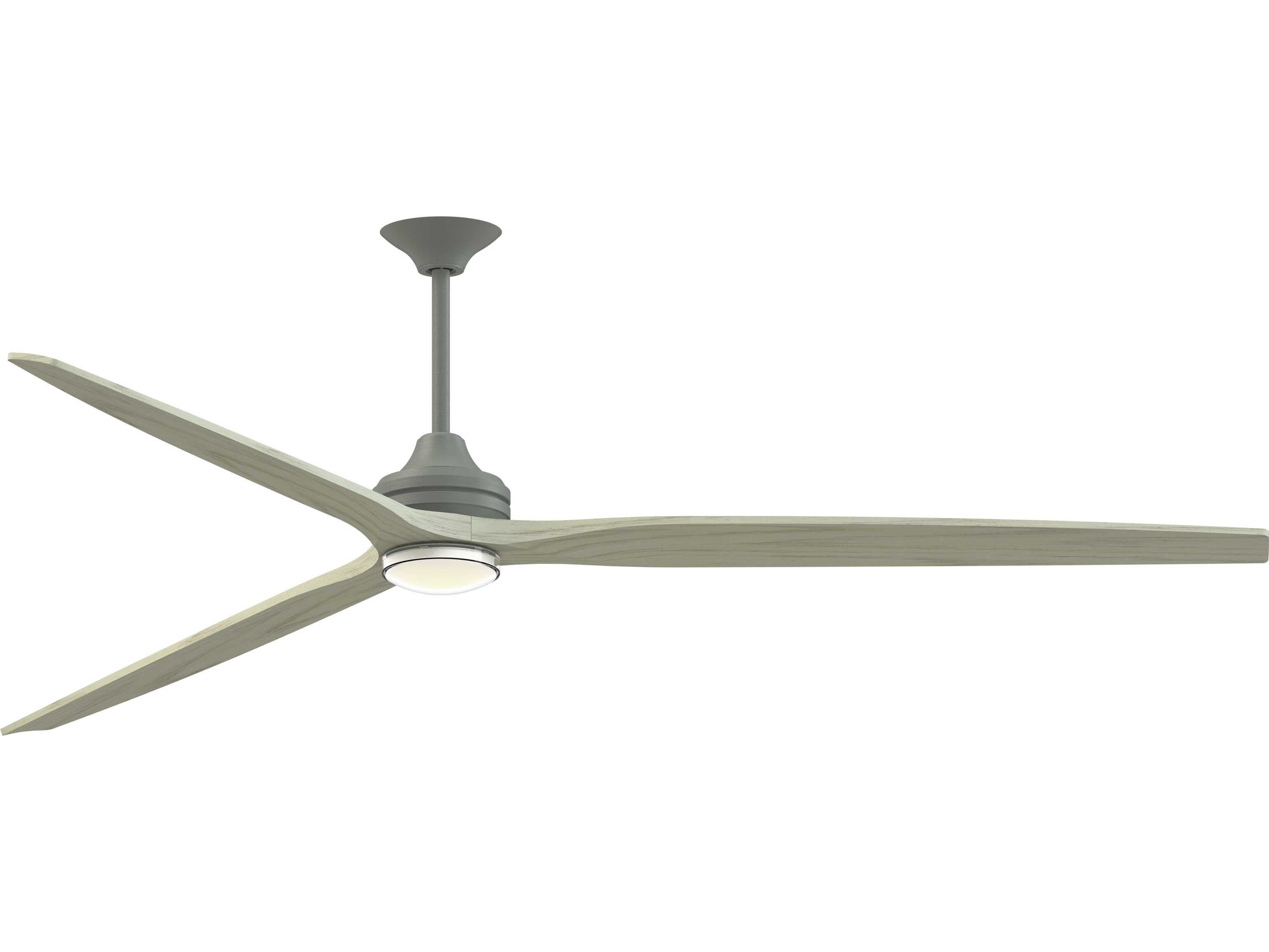 Fanimation FPD6721BAGP-96LO-DWLK Spitfire 96 inch Antique Graphite with Light Oak Blades Indoor/Outdoor Smart Ceiling Fan in 14, Kit