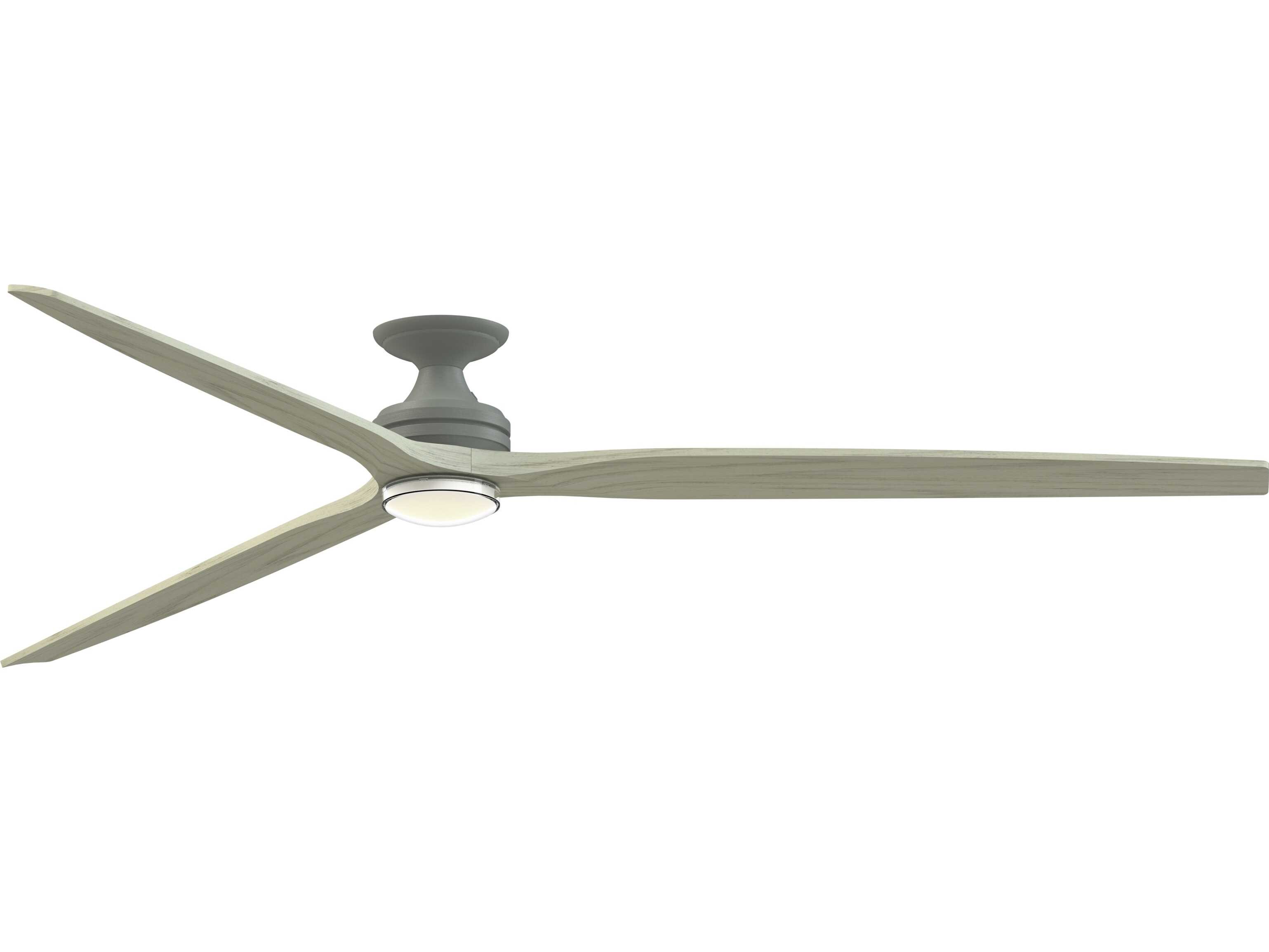 Fanimation FPD6721BAGP-96LO-DWLK-F Spitfire 96 inch Antique Graphite with Light Oak Blades Indoor/Outdoor Smart Ceiling Fan in 14, Kit