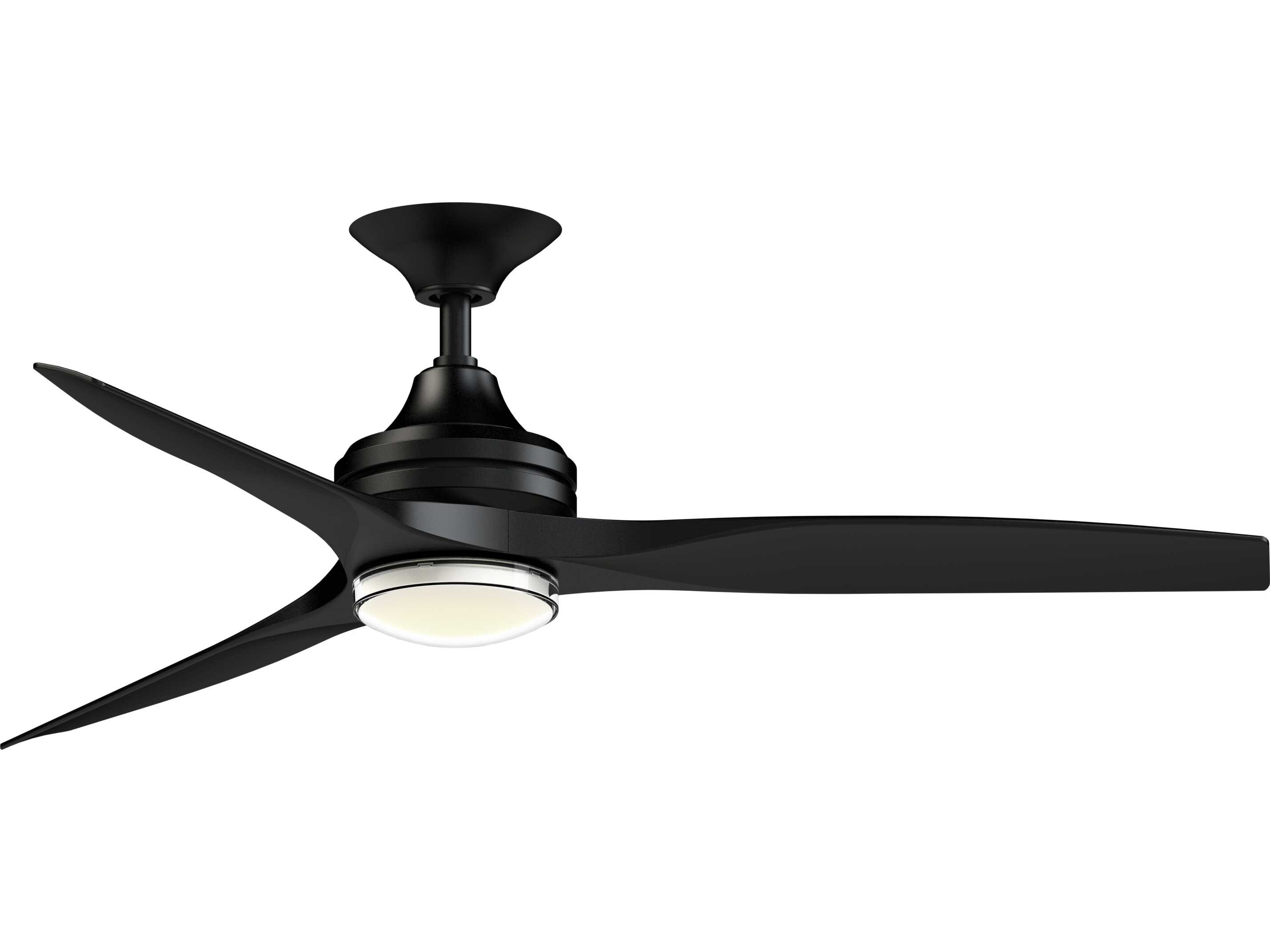 Fanimation FPD6721BBL-54BL-DWLK Spitfire 54 inch Black Indoor/Outdoor Smart Ceiling Fan in 21, Kit
