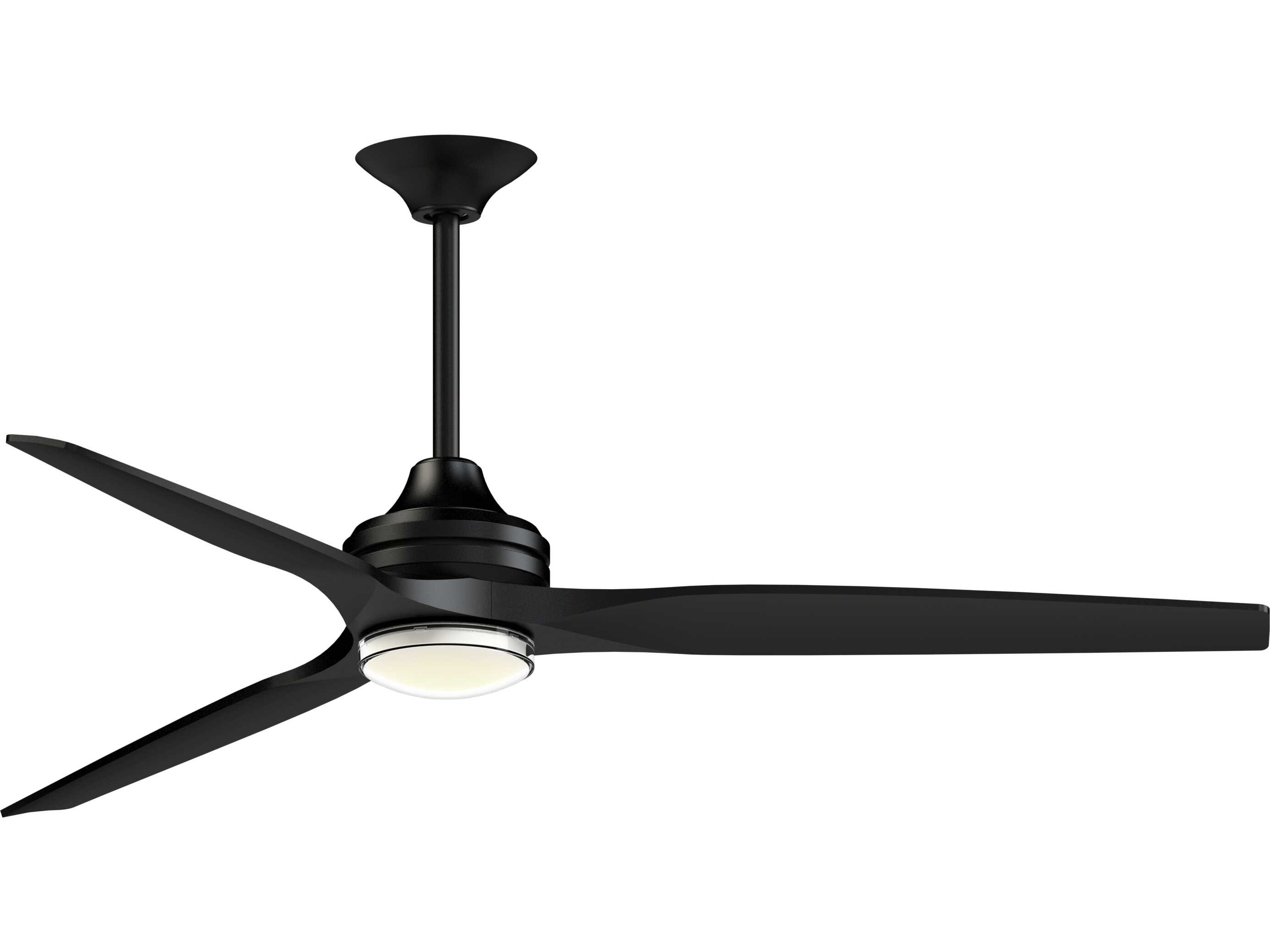 Fanimation FPD6721BBL-64BL-DWLK Spitfire 64 inch Black Indoor/Outdoor Smart Ceiling Fan in 14, Kit