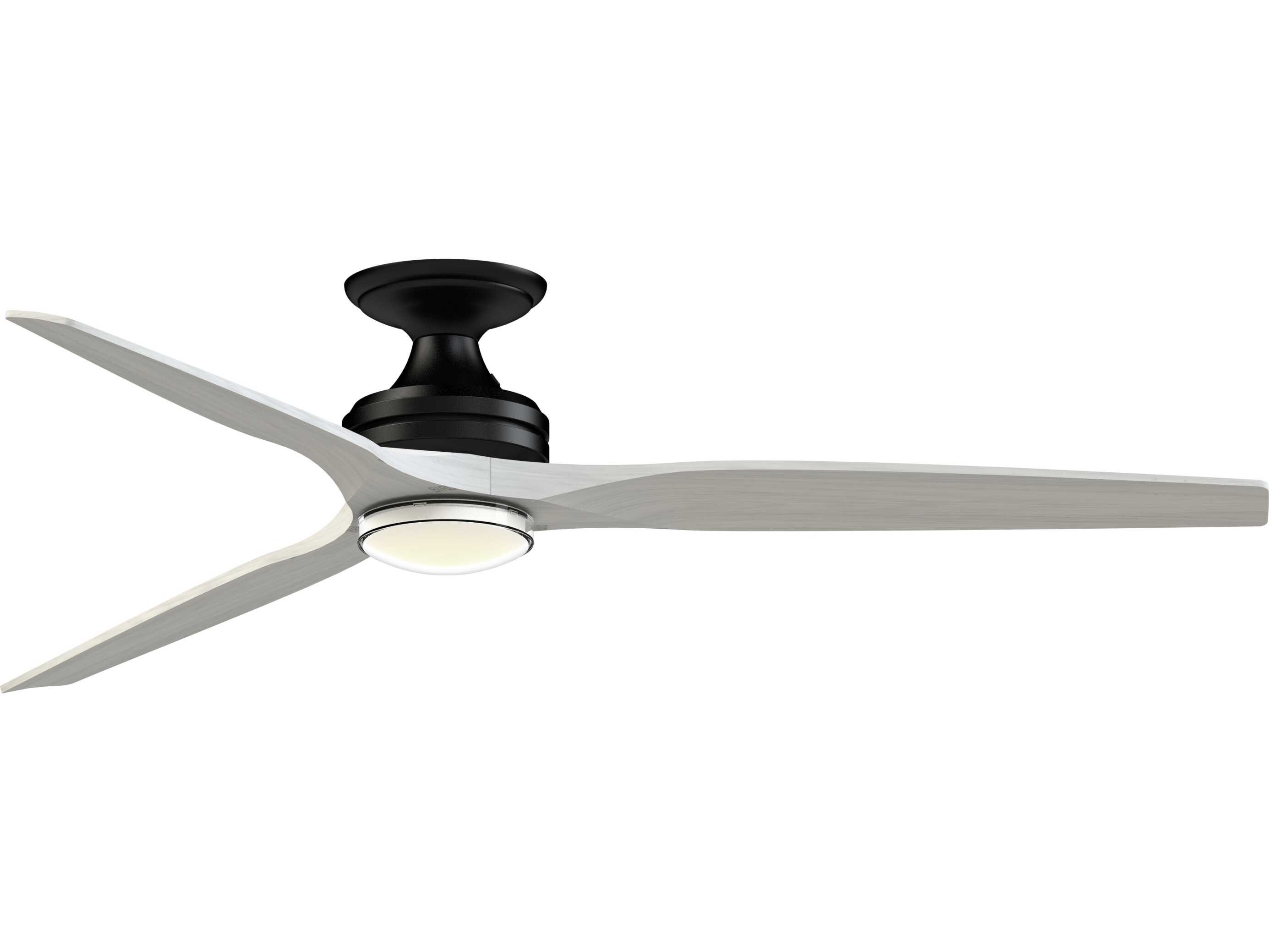 Fanimation FPD6721BBL-64WW-DWLK-F Spitfire 64 inch Black with White Washed Blades Indoor/Outdoor Smart Ceiling Fan in 14, Kit