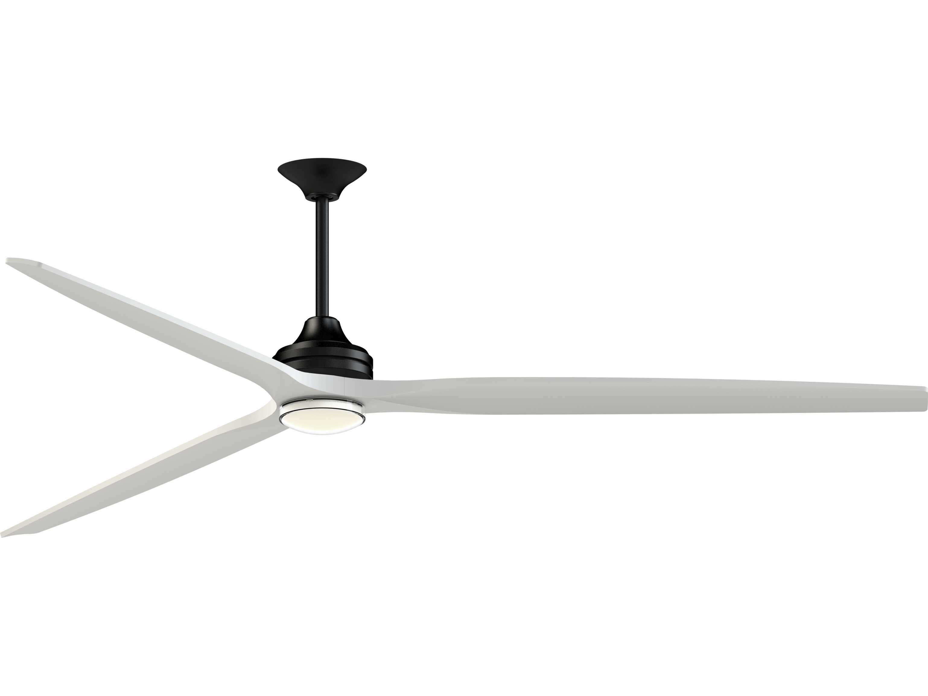 Fanimation FPD6721BBL-72DWA-DWLK Spitfire 72 inch Black with Dark Walnut Blades Indoor/Outdoor Smart Ceiling Fan in 14, Kit