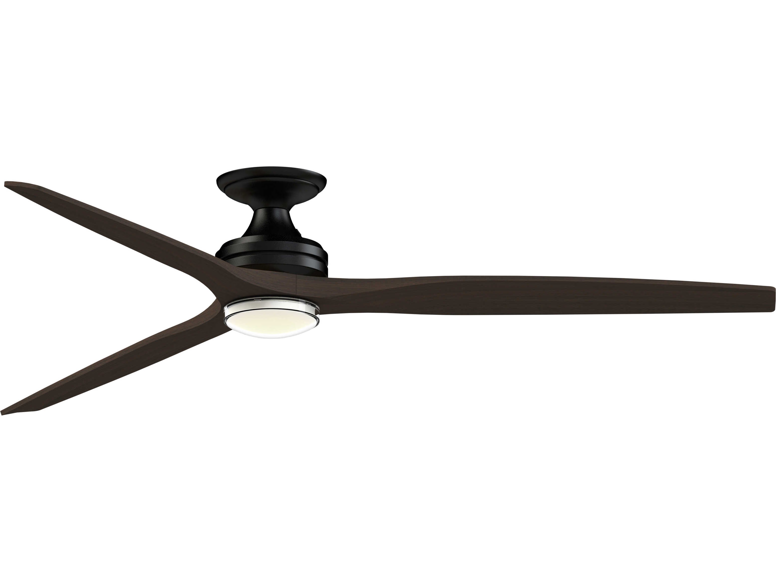 Fanimation FPD6721BBL-72DWADWLKF Spitfire 72 inch Black with Dark Walnut Blades Indoor/Outdoor Smart Ceiling Fan, Kit