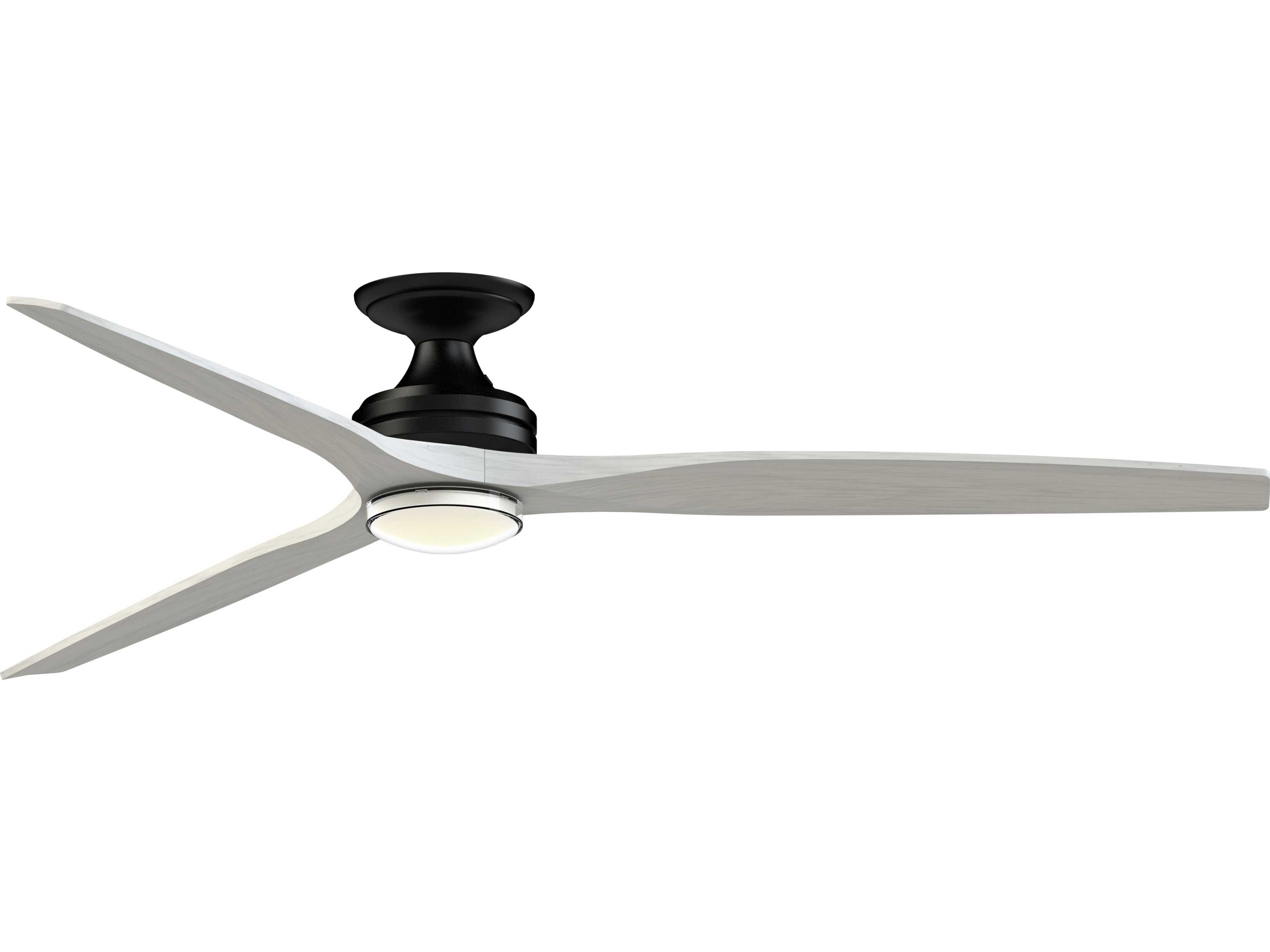 Fanimation FPD6721BBL-72WW-DWLK-F Spitfire 72 inch Black with White Washed Blades Indoor/Outdoor Smart Ceiling Fan in 14, Kit