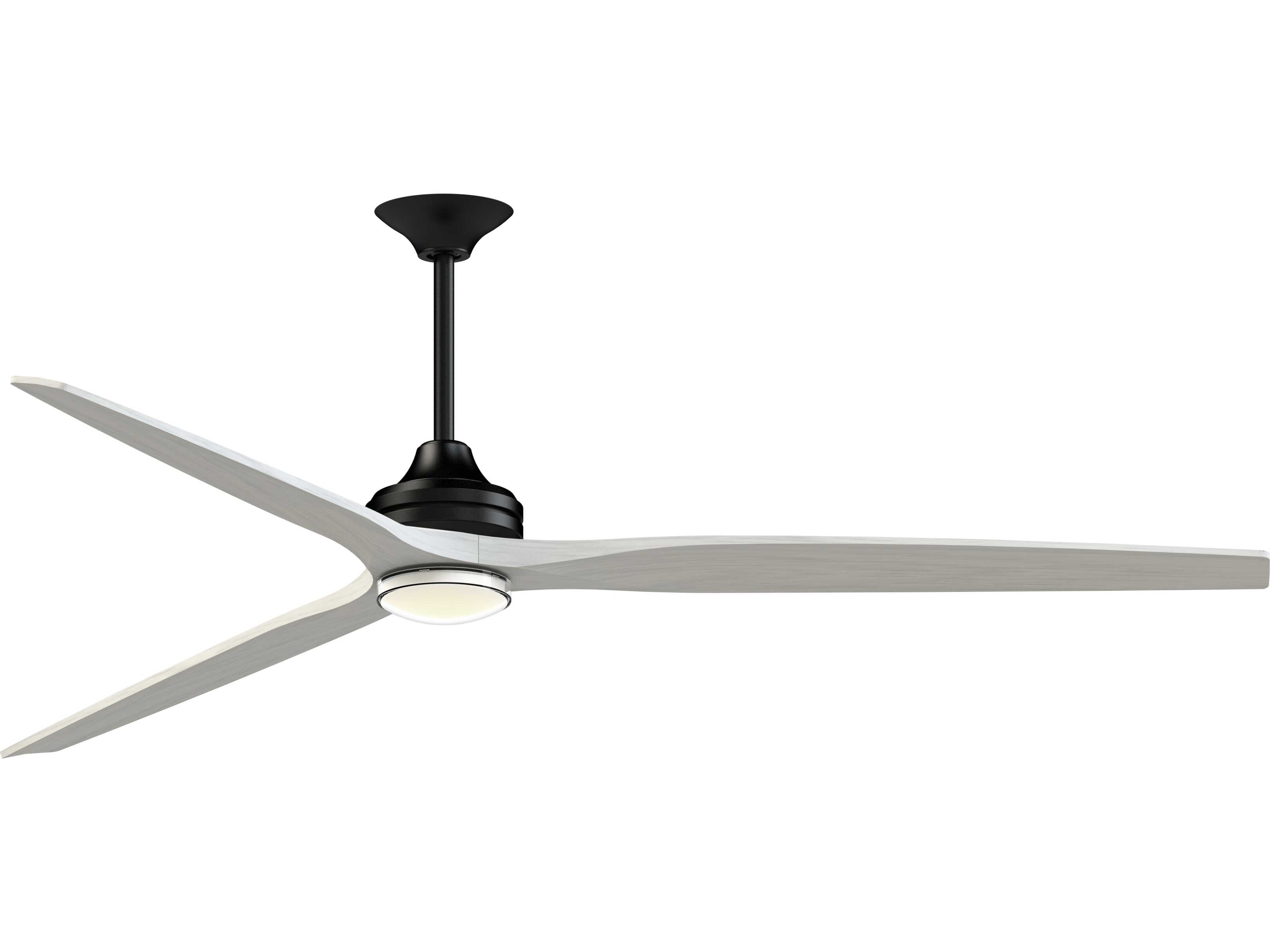 Fanimation FPD6721BBL-84WW-DWLK Spitfire 84 inch Black with White Washed Blades Indoor/Outdoor Smart Ceiling Fan in 14, Kit