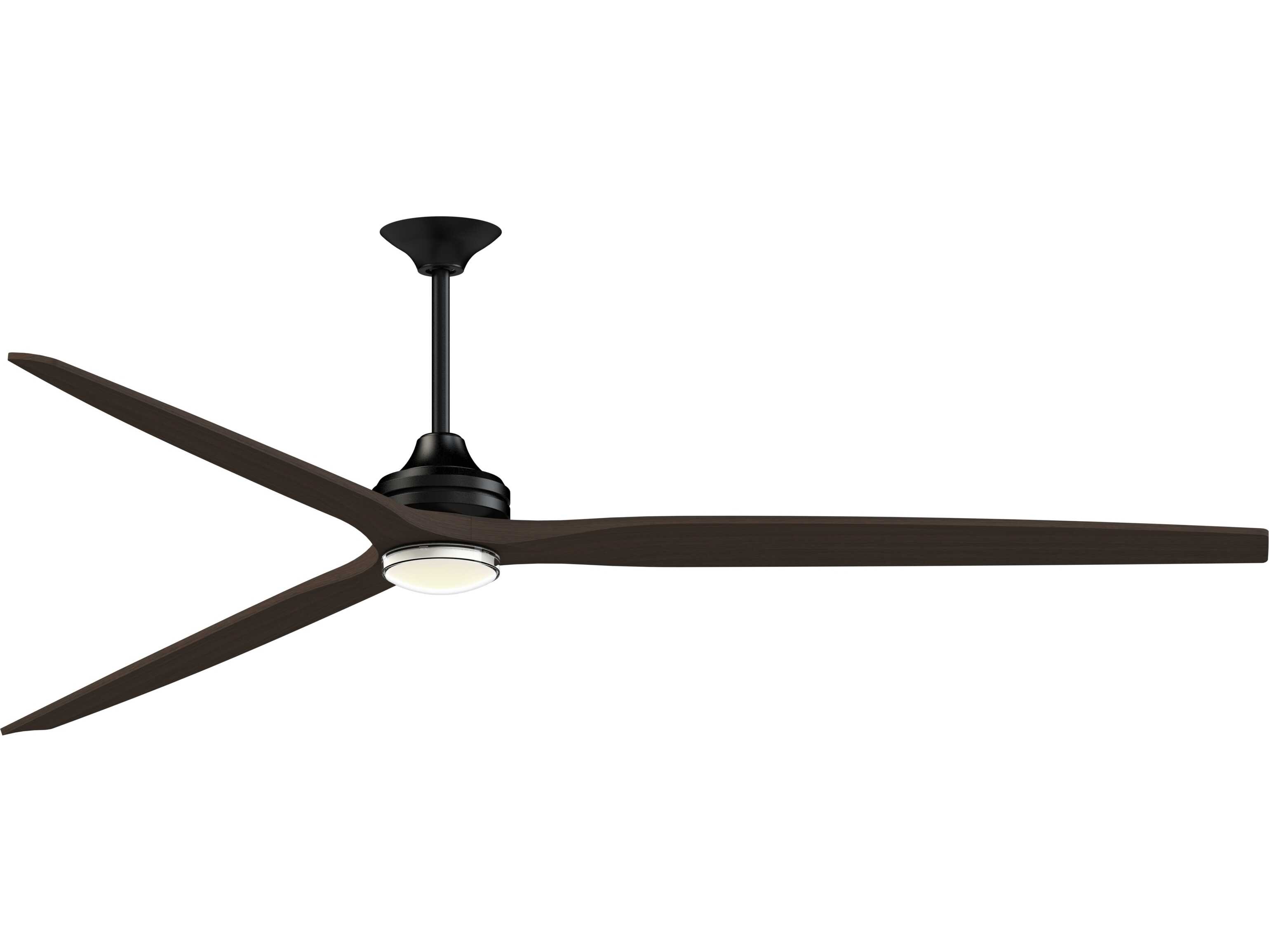Fanimation FPD6721BBL-96DWA-DWLK Spitfire 96 inch Black with Dark Walnut Blades Indoor/Outdoor Smart Ceiling Fan in 14, Kit