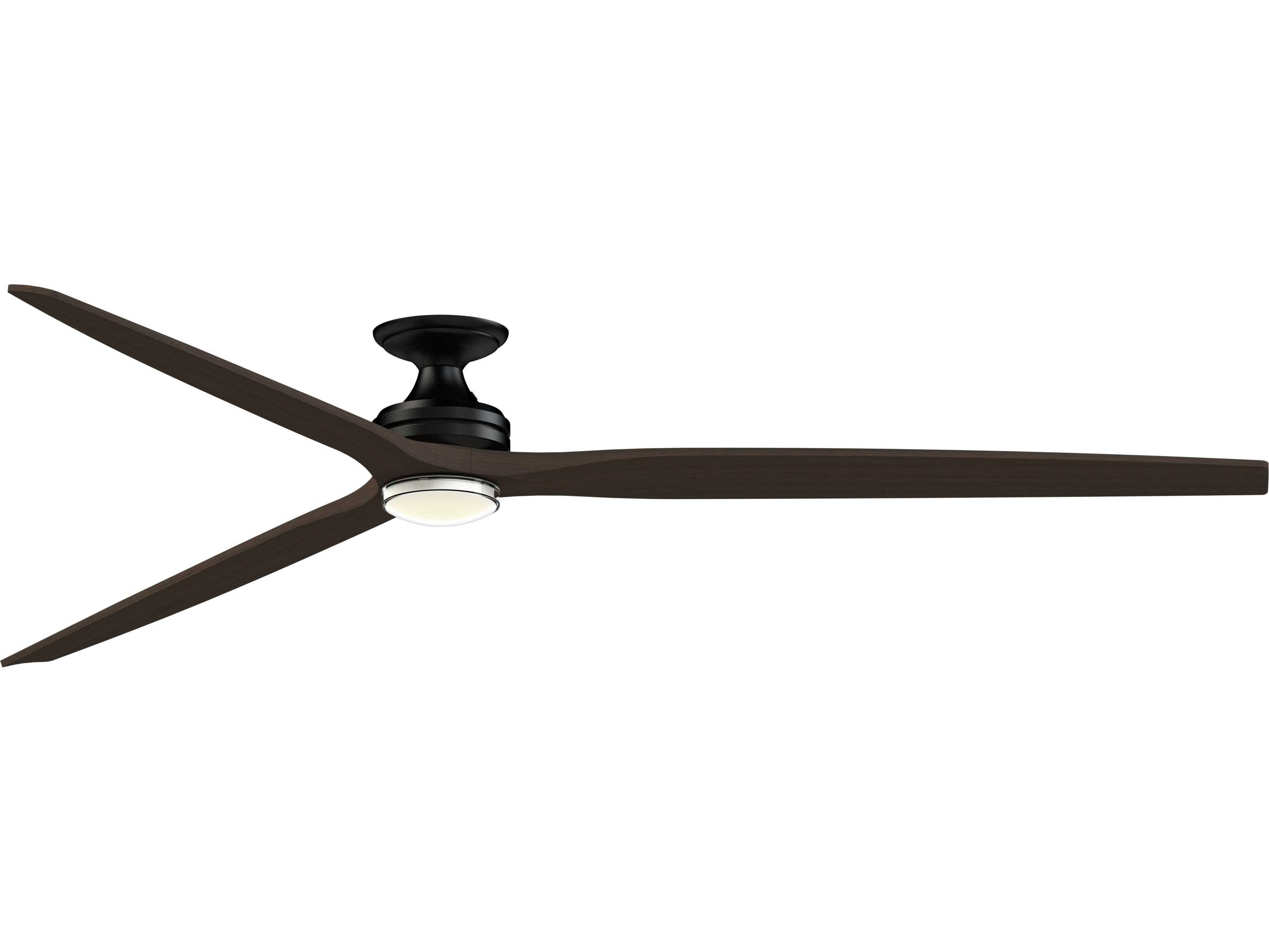 Fanimation FPD6721BBL-96DWADWLKF Spitfire 96 inch Black with Dark Walnut Blades Indoor/Outdoor Smart Ceiling Fan, Kit