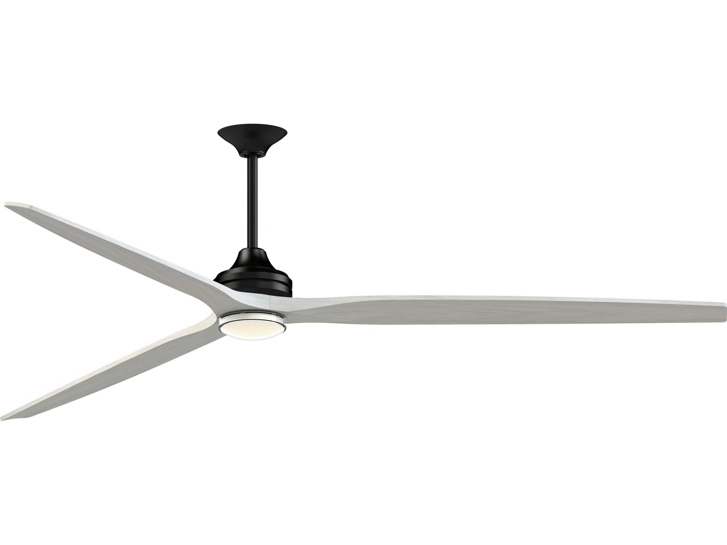 Fanimation FPD6721BBL-96WW-DWLK Spitfire 96 inch Black with White Washed Blades Indoor/Outdoor Smart Ceiling Fan in 14, Kit