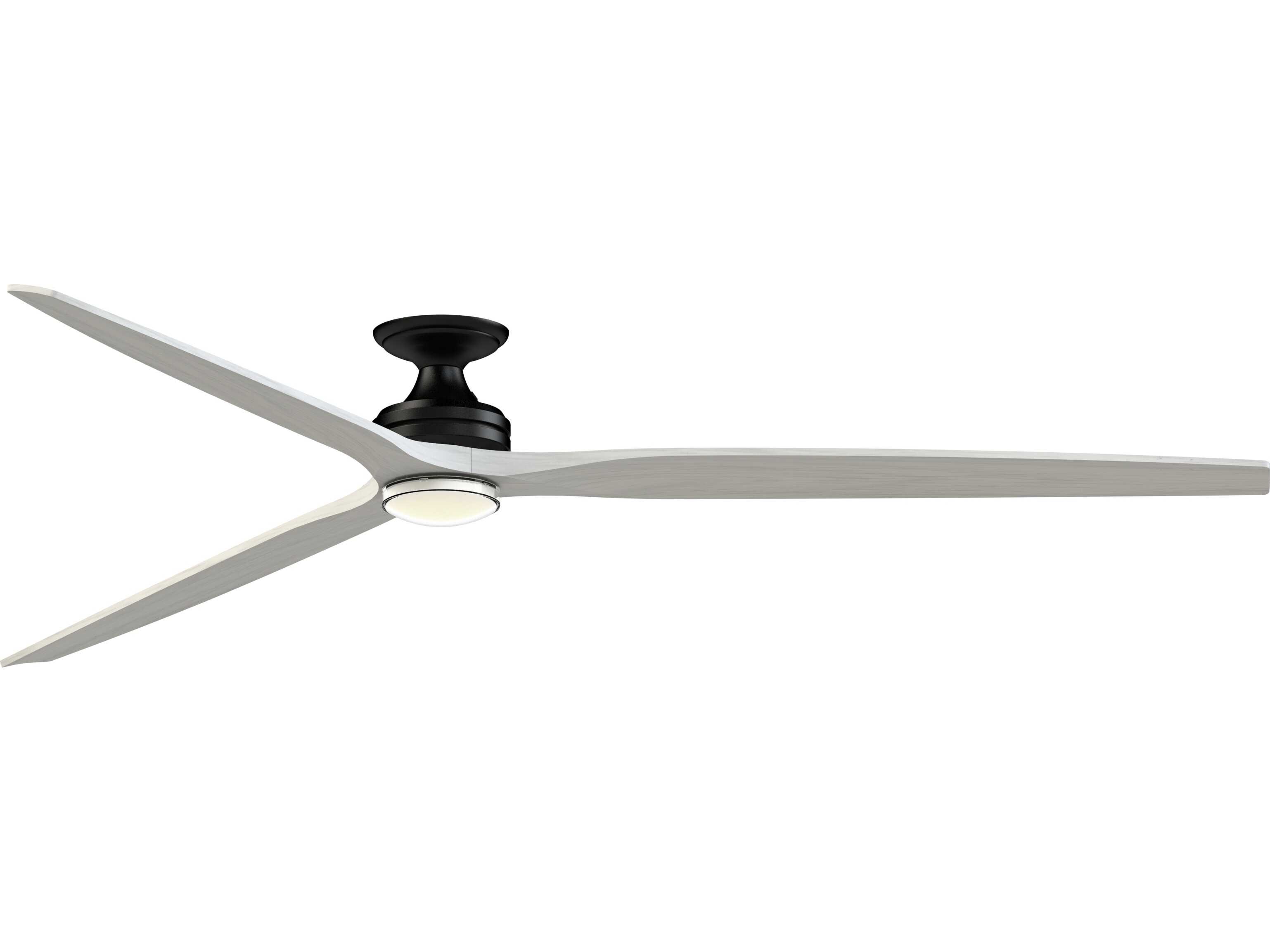 Fanimation FPD6721BBL-96WW-DWLK-F Spitfire 96 inch Black with White Washed Blades Indoor/Outdoor Smart Ceiling Fan in 14, Kit