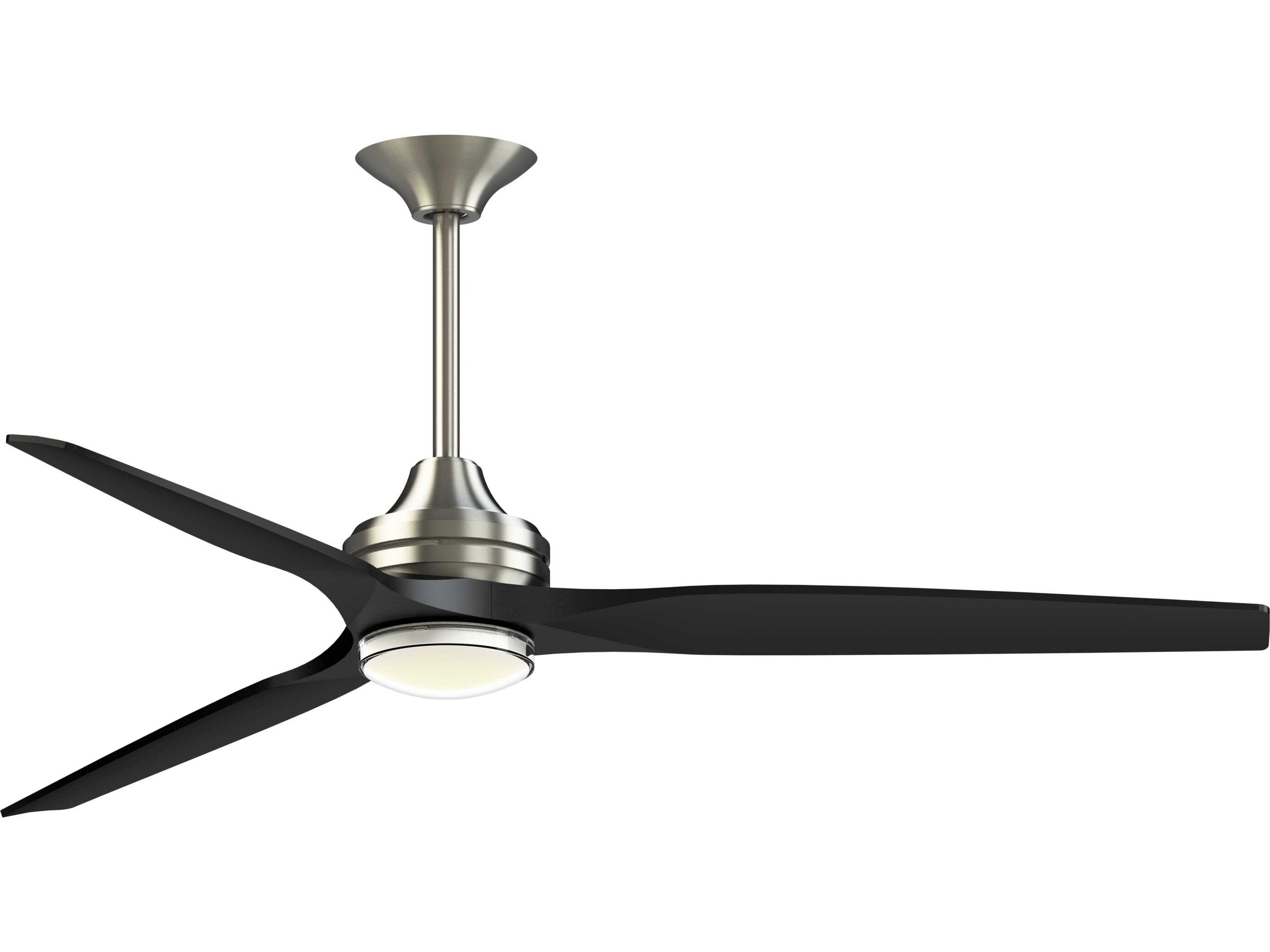 Fanimation FPD6721BBN-64BL-DWLK Spitfire 64 inch Brushed Nickel with Black Blades Indoor/Outdoor Smart Ceiling Fan in 14, Kit