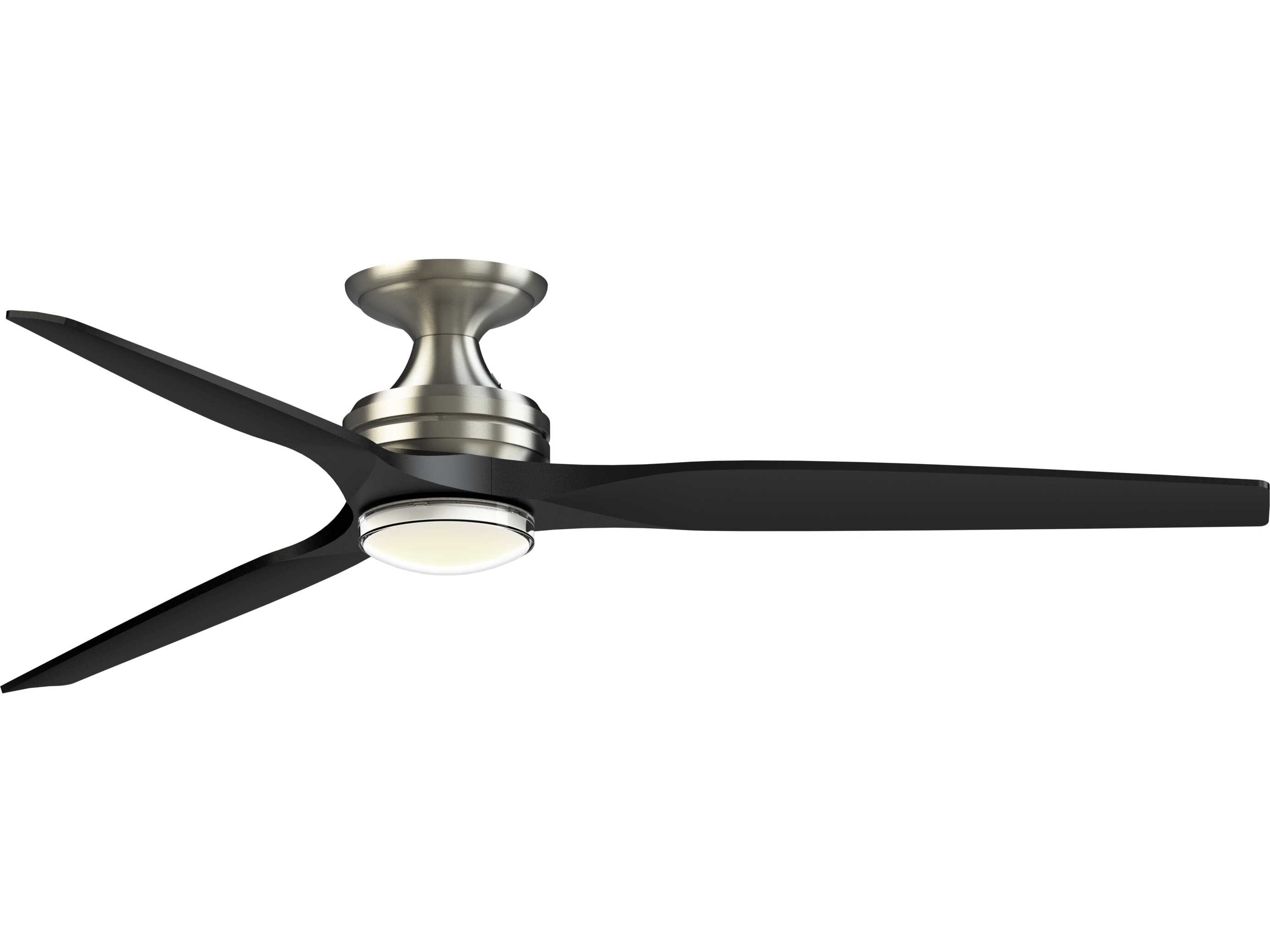 Fanimation FPD6721BBN-64BL-DWLK-F Spitfire 64 inch Brushed Nickel with Black Blades Indoor/Outdoor Smart Ceiling Fan in 14, Kit