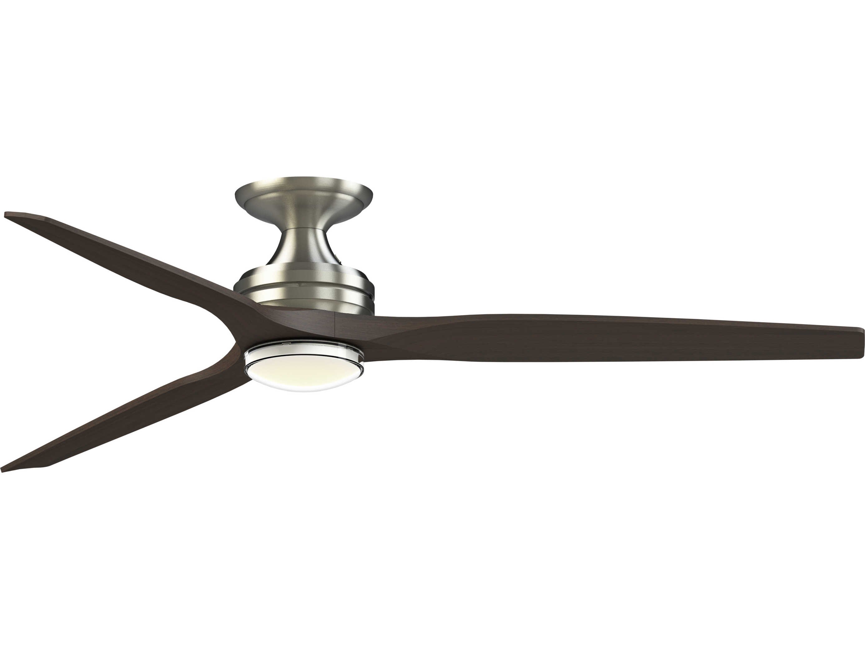 Fanimation FPD6721BBN-64DWADWLKF Spitfire 64 inch Brushed Nickel with Dark Walnut Blades Indoor/Outdoor Smart Ceiling Fan, Kit
