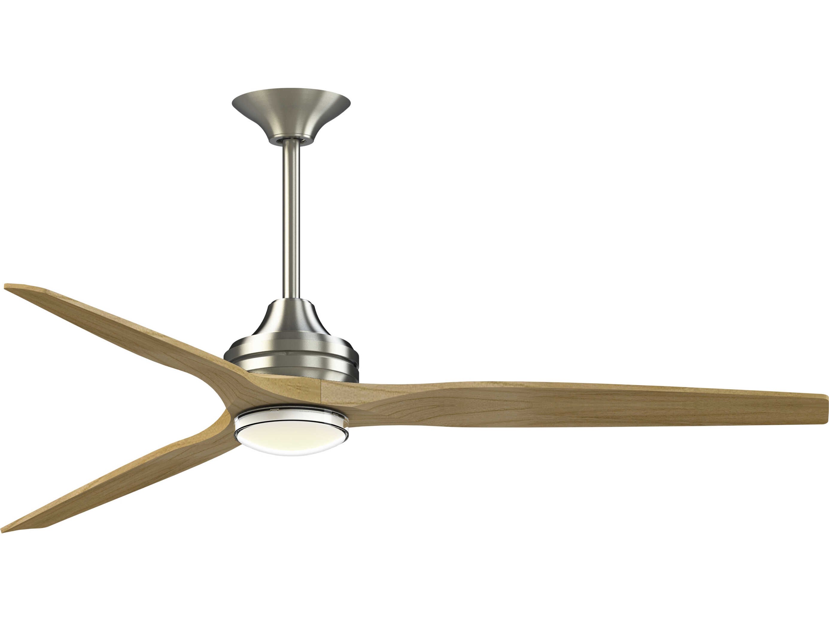 Fanimation FPD6721BBN-64N-DWLK Spitfire 64 inch Brushed Nickel with Natural Blades Indoor/Outdoor Smart Ceiling Fan in 14, Kit