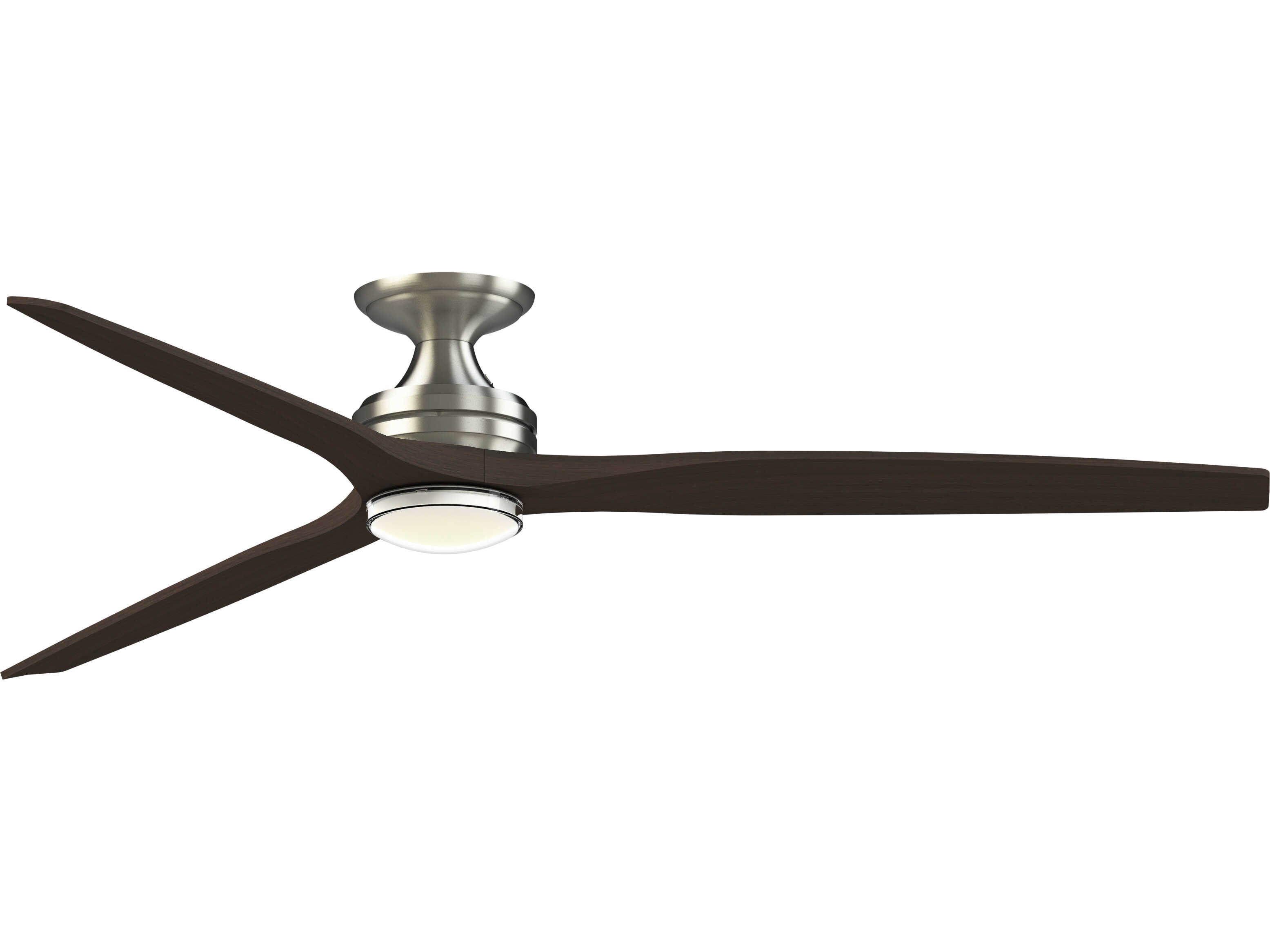 Fanimation FPD6721BBN-72DWADWLKF Spitfire 72 inch Brushed Nickel with Dark Walnut Blades Indoor/Outdoor Smart Ceiling Fan, Kit