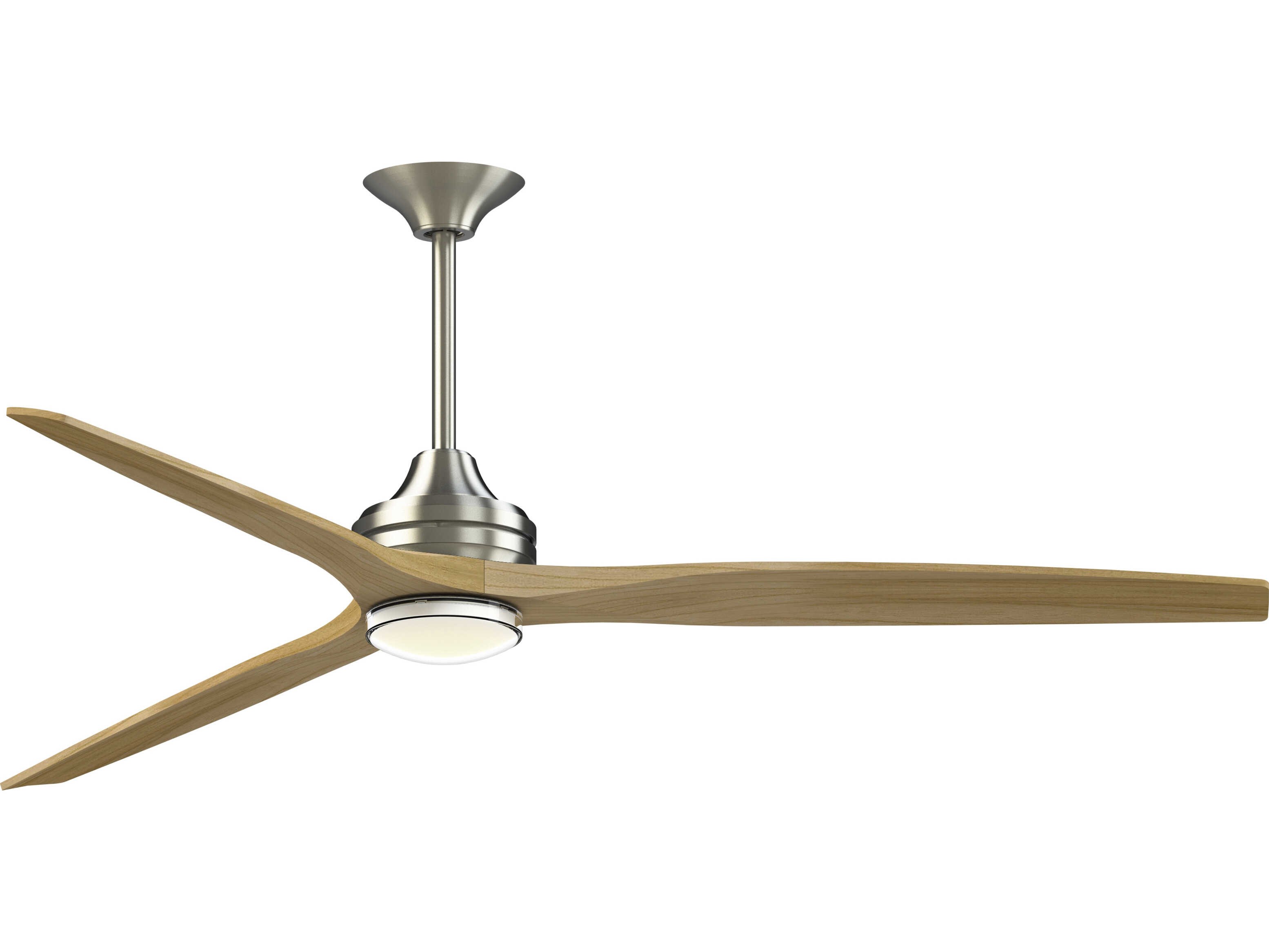 Fanimation FPD6721BBN-72N-DWLK Spitfire 72 inch Brushed Nickel with Natural Blades Indoor/Outdoor Smart Ceiling Fan in 14, Kit