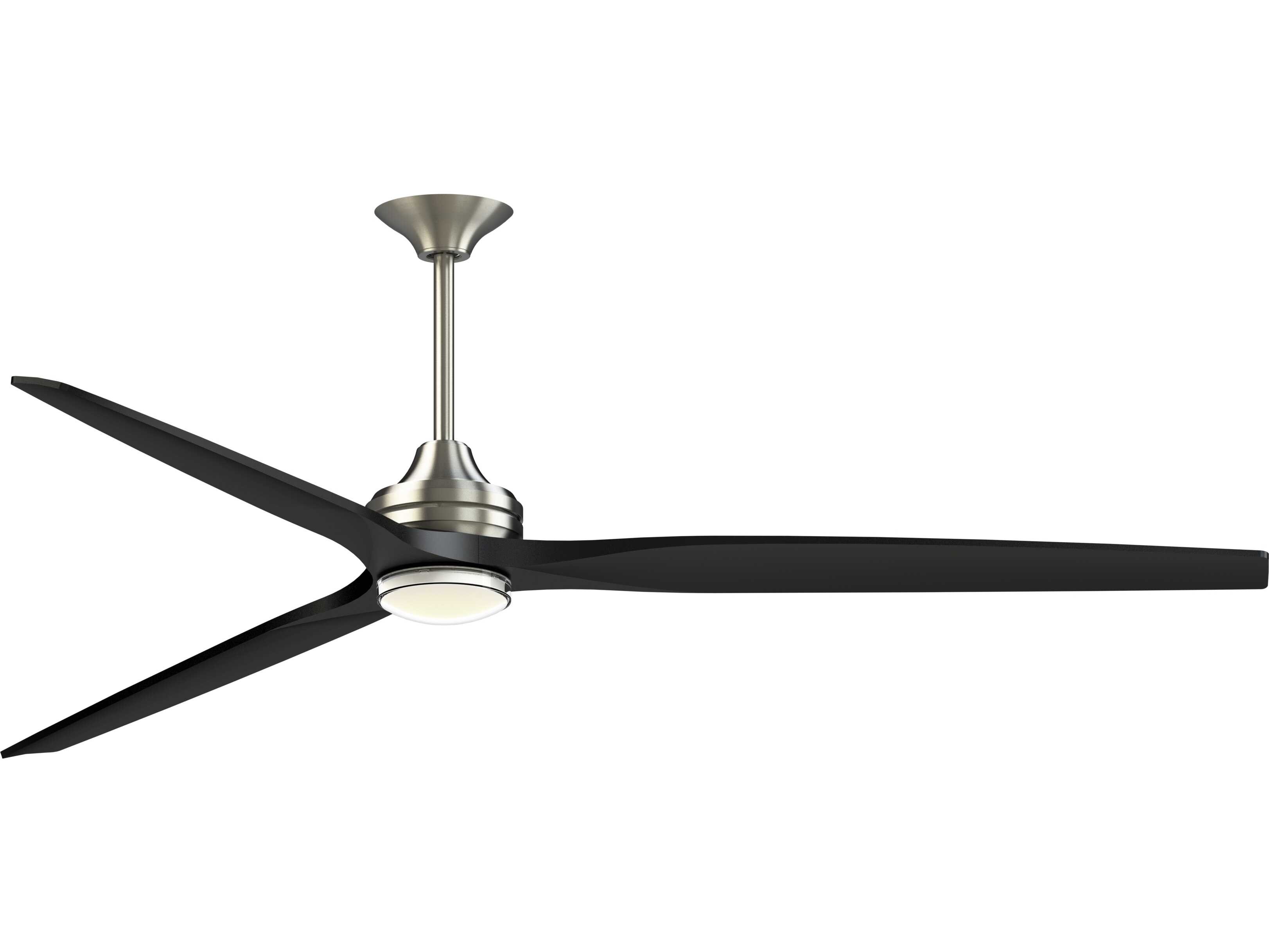Fanimation FPD6721BBN-84BL-DWLK Spitfire 84 inch Brushed Nickel with Black Blades Indoor/Outdoor Smart Ceiling Fan in 14, Kit