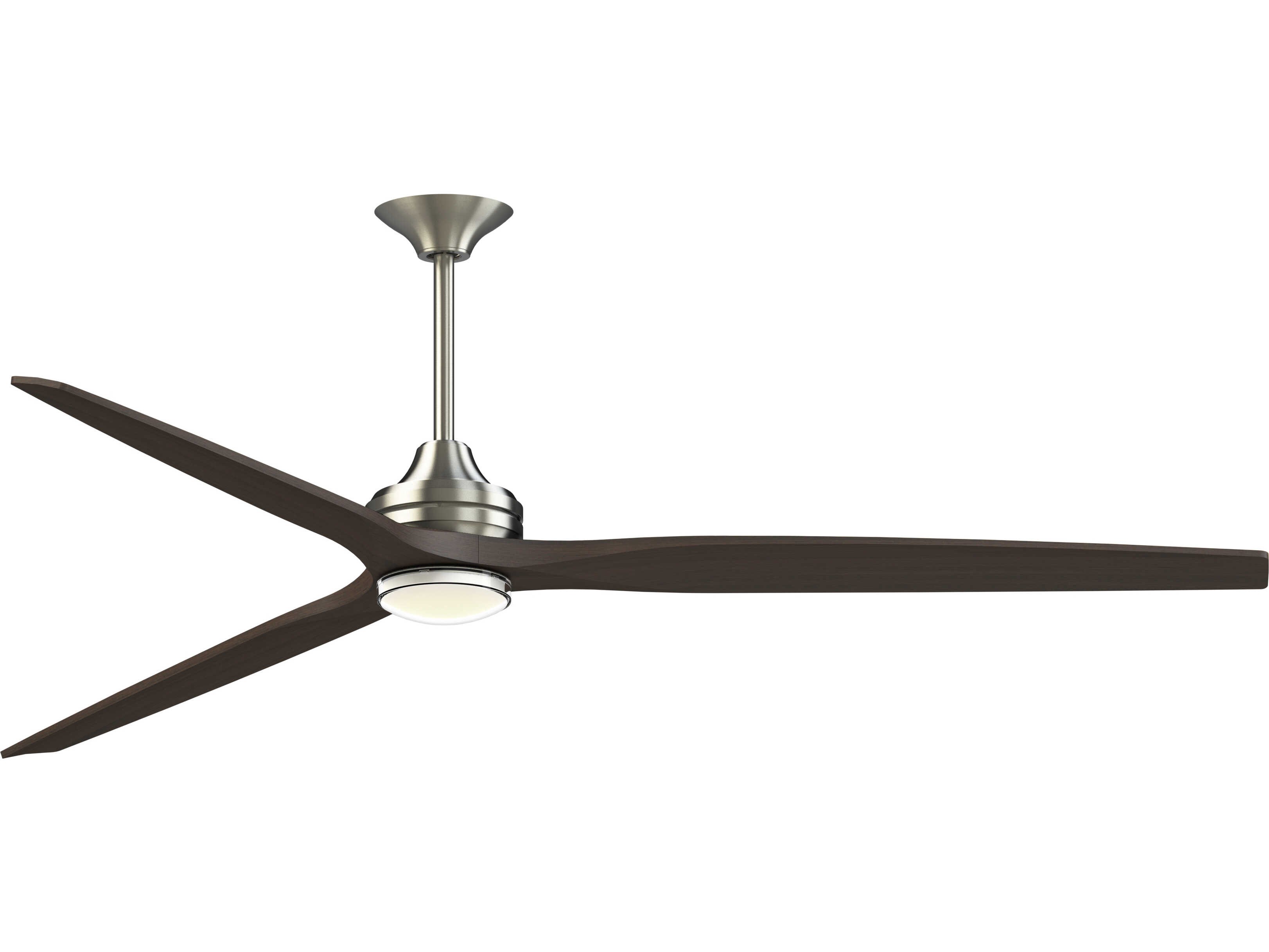 Fanimation FPD6721BBN-84DWA-DWLK Spitfire 84 inch Brushed Nickel with Dark Walnut Blades Indoor/Outdoor Smart Ceiling Fan in 14, Kit
