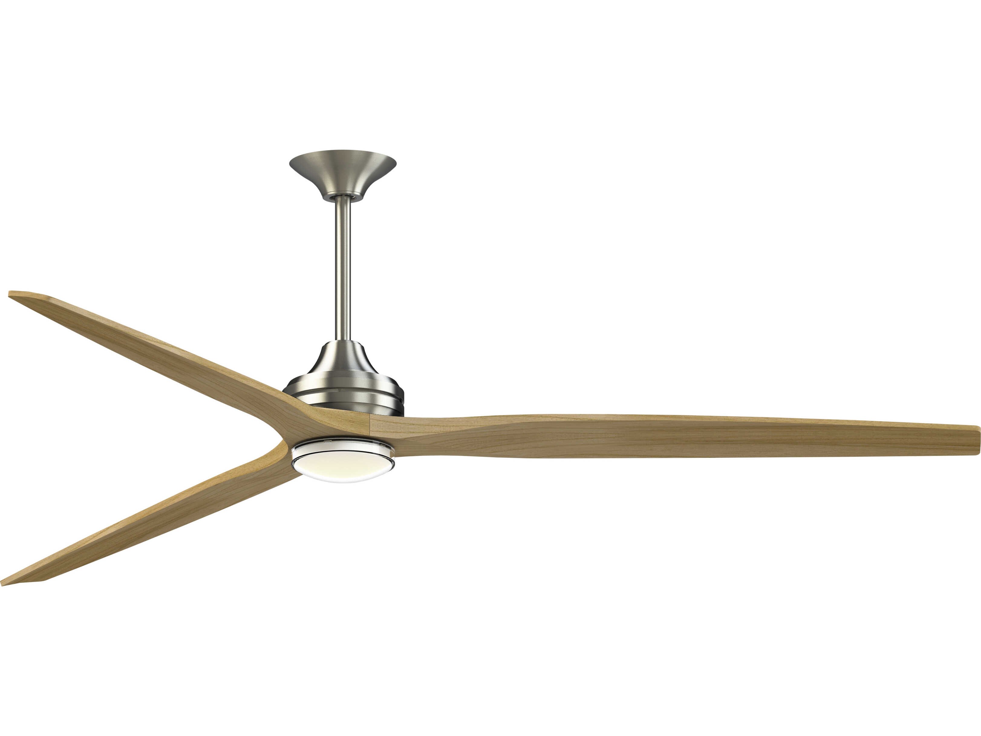 Fanimation FPD6721BBN-84N-DWLK Spitfire 84 inch Brushed Nickel with Natural Blades Indoor/Outdoor Smart Ceiling Fan in 14, Kit