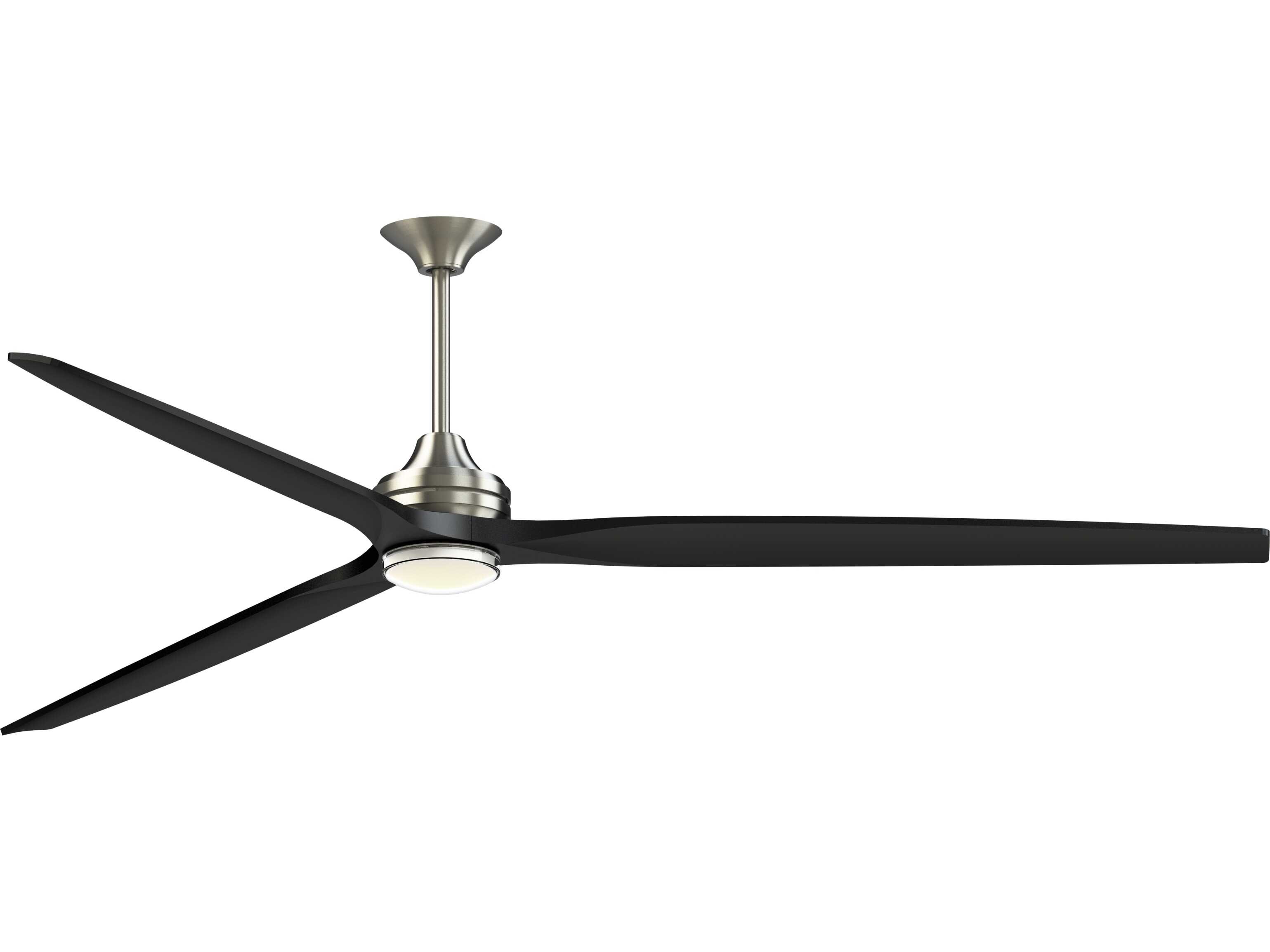 Fanimation FPD6721BBN-96BL-DWLK Spitfire 96 inch Brushed Nickel with Black Blades Indoor/Outdoor Smart Ceiling Fan in 14, Kit