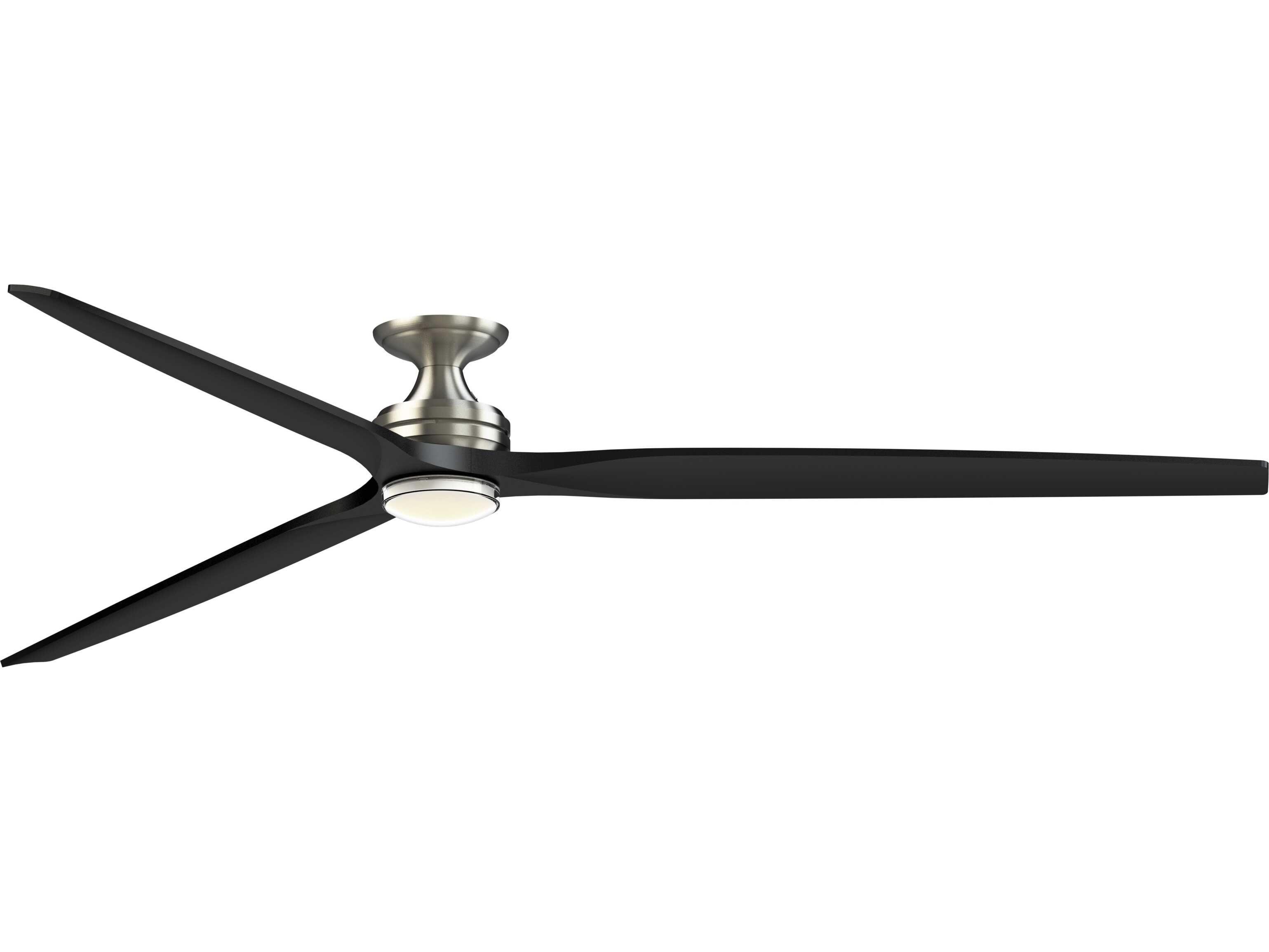 Fanimation FPD6721BBN-96BL-DWLK-F Spitfire 96 inch Brushed Nickel with Black Blades Indoor/Outdoor Smart Ceiling Fan in 14, Kit