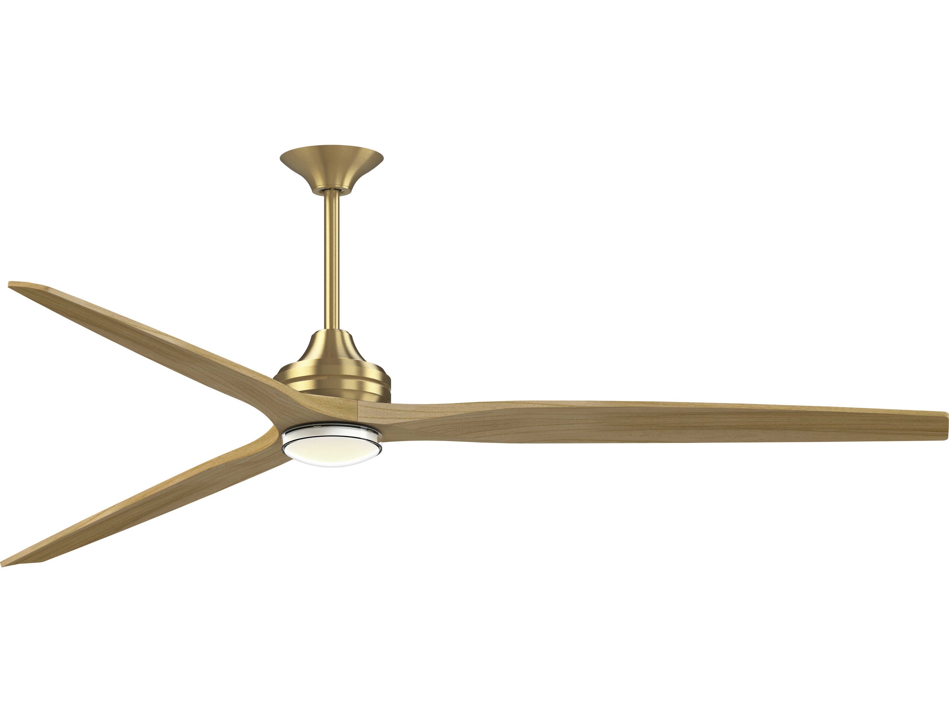 Fanimation FPD6721BBS-84N-DWLK Spitfire 84 inch Brushed Satin Brass with Natural Blades Indoor/Outdoor Smart Ceiling Fan in 14, Kit